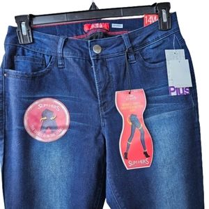 Royalty for Me Indigo Wash Stretch Slimming Skinny Jeans Midrise 14W